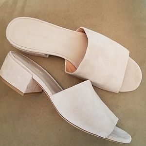 Vince blush suede Rochelle slides